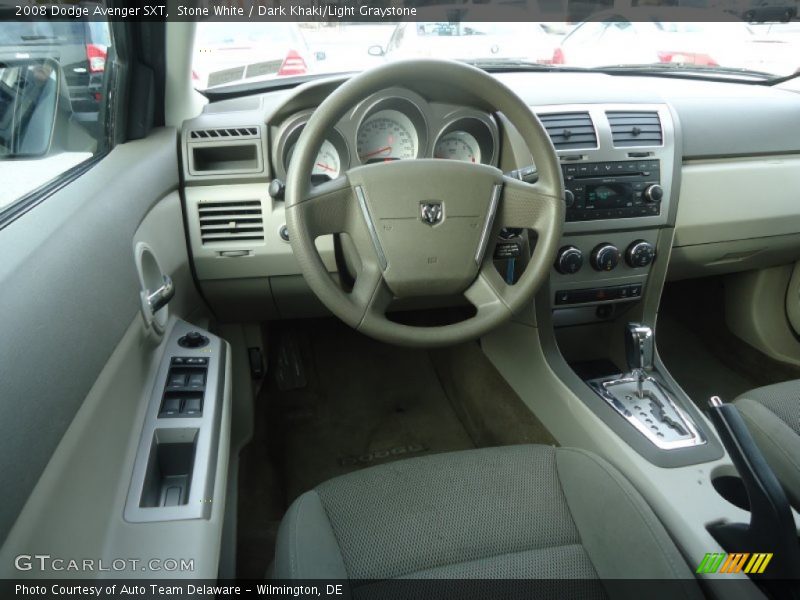 Stone White / Dark Khaki/Light Graystone 2008 Dodge Avenger SXT