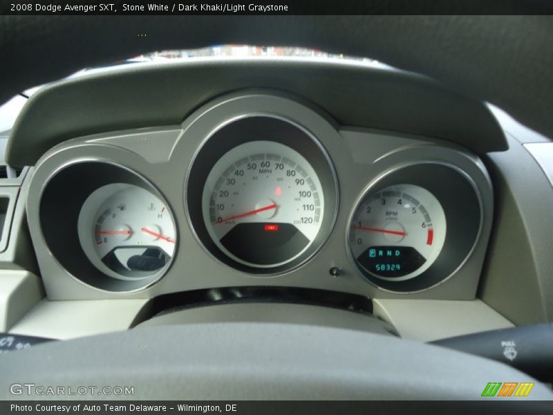 Stone White / Dark Khaki/Light Graystone 2008 Dodge Avenger SXT