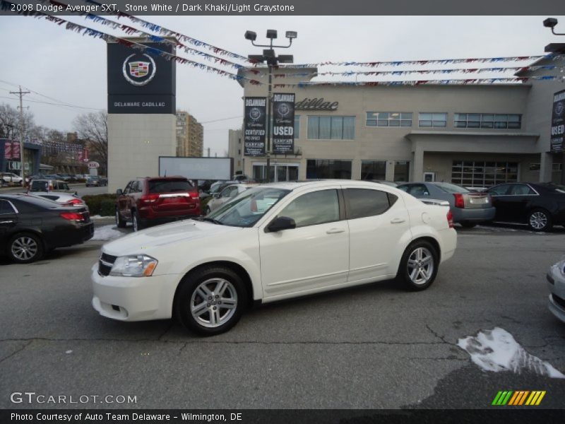 Stone White / Dark Khaki/Light Graystone 2008 Dodge Avenger SXT