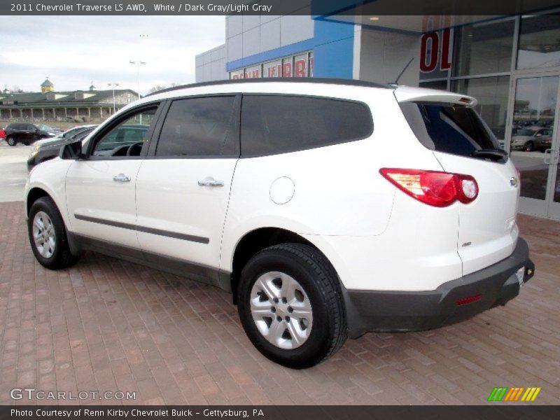 White / Dark Gray/Light Gray 2011 Chevrolet Traverse LS AWD