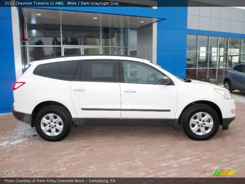 White / Dark Gray/Light Gray 2011 Chevrolet Traverse LS AWD