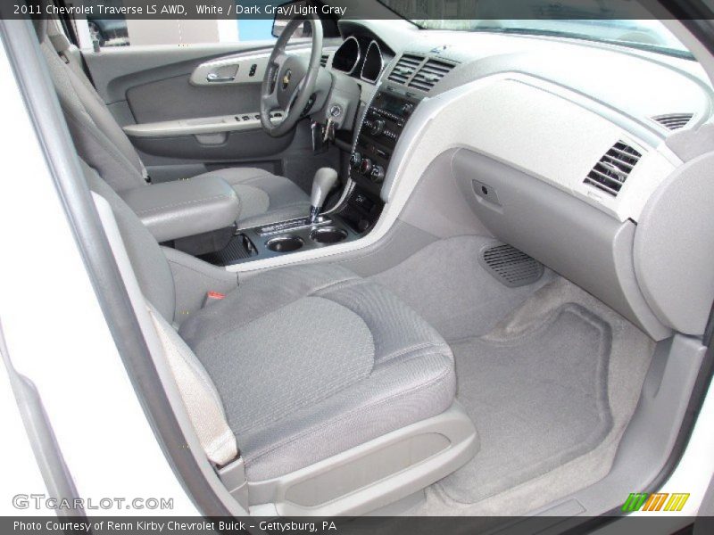White / Dark Gray/Light Gray 2011 Chevrolet Traverse LS AWD