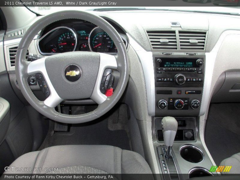 White / Dark Gray/Light Gray 2011 Chevrolet Traverse LS AWD