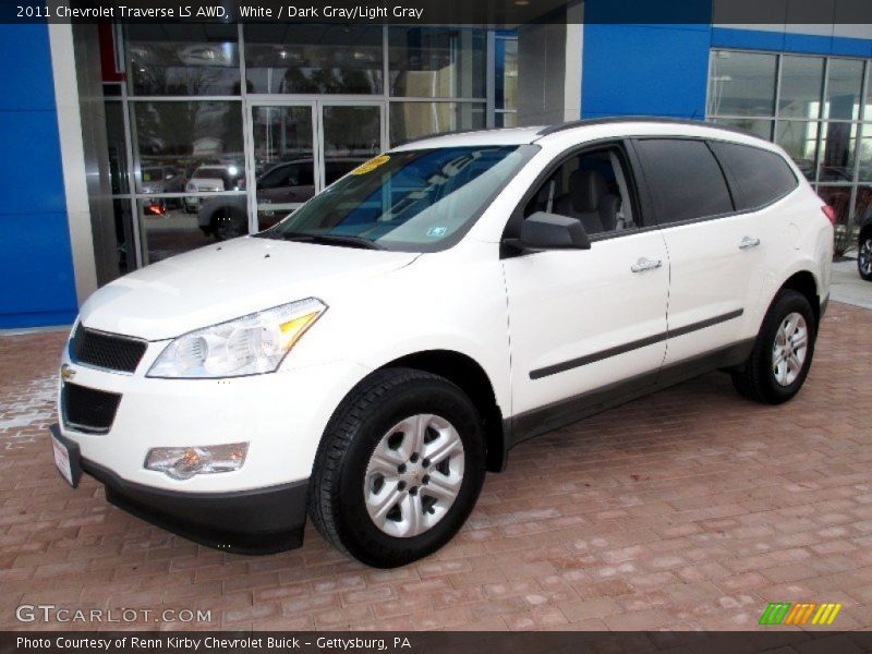White / Dark Gray/Light Gray 2011 Chevrolet Traverse LS AWD