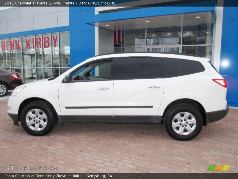 White / Dark Gray/Light Gray 2011 Chevrolet Traverse LS AWD