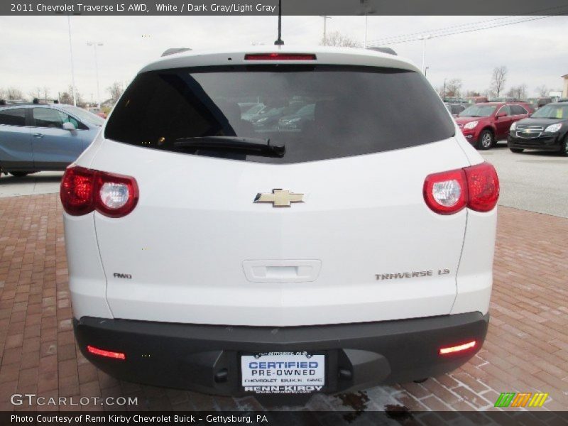 White / Dark Gray/Light Gray 2011 Chevrolet Traverse LS AWD