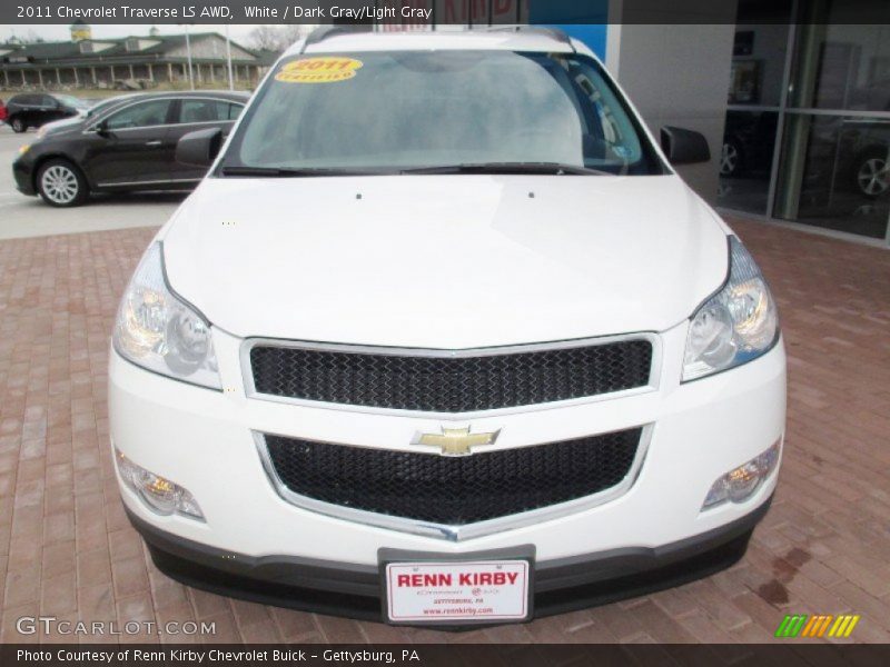 White / Dark Gray/Light Gray 2011 Chevrolet Traverse LS AWD