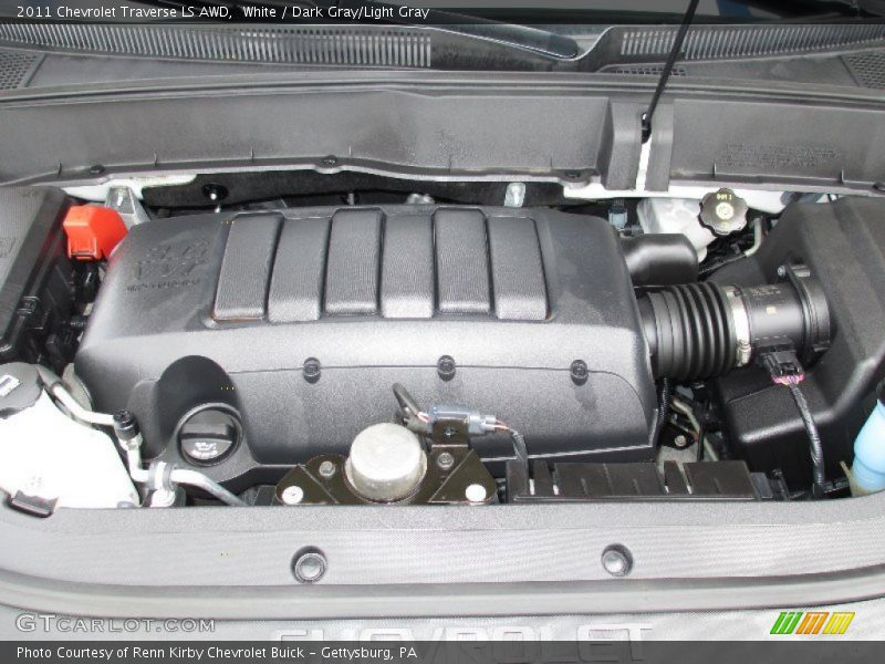 White / Dark Gray/Light Gray 2011 Chevrolet Traverse LS AWD