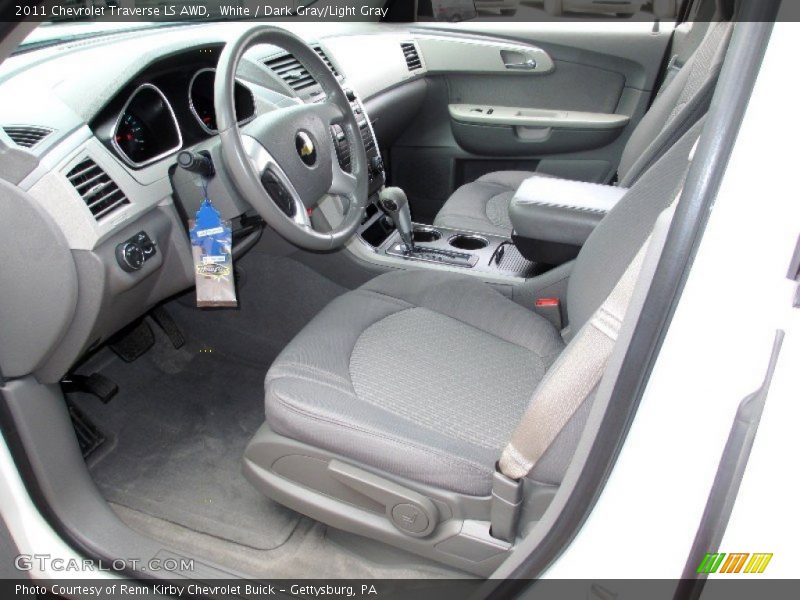White / Dark Gray/Light Gray 2011 Chevrolet Traverse LS AWD