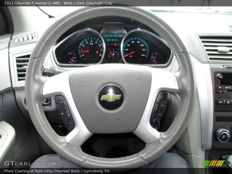 White / Dark Gray/Light Gray 2011 Chevrolet Traverse LS AWD