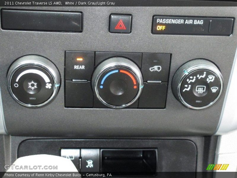 White / Dark Gray/Light Gray 2011 Chevrolet Traverse LS AWD