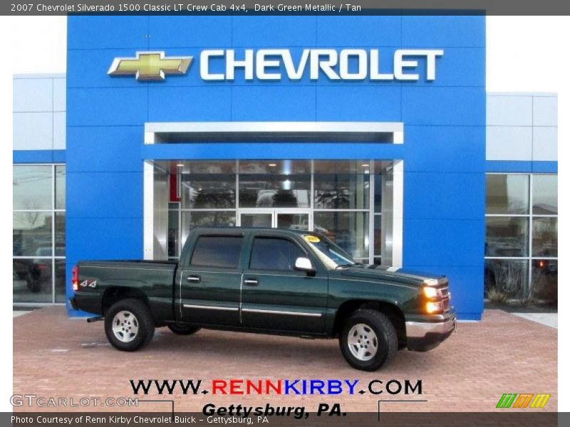 Dark Green Metallic / Tan 2007 Chevrolet Silverado 1500 Classic LT Crew Cab 4x4