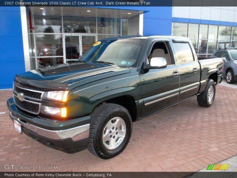 Dark Green Metallic / Tan 2007 Chevrolet Silverado 1500 Classic LT Crew Cab 4x4