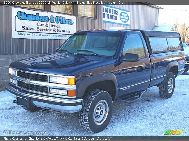 Indigo Blue Metallic / Medium Gray 2000 Chevrolet Silverado 2500 LS Regular Cab 4x4