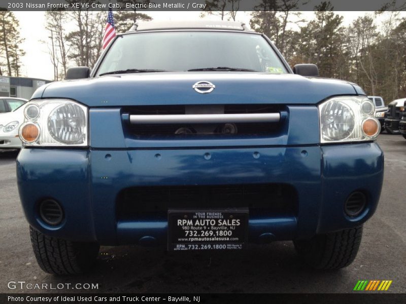 Electric Blue Metallic / Gray 2003 Nissan Frontier XE V6 Crew Cab