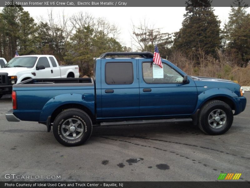 Electric Blue Metallic / Gray 2003 Nissan Frontier XE V6 Crew Cab