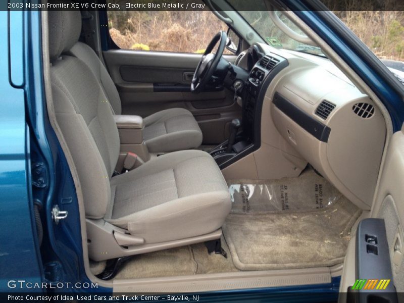 Electric Blue Metallic / Gray 2003 Nissan Frontier XE V6 Crew Cab
