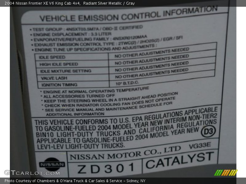 Radiant Silver Metallic / Gray 2004 Nissan Frontier XE V6 King Cab 4x4