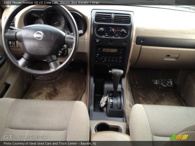 Electric Blue Metallic / Gray 2003 Nissan Frontier XE V6 Crew Cab