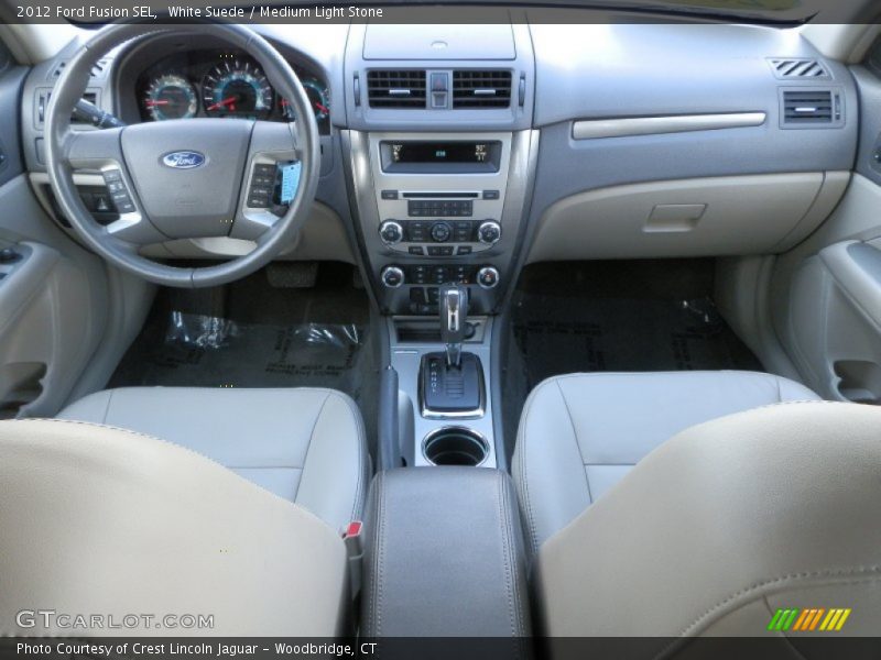 White Suede / Medium Light Stone 2012 Ford Fusion SEL