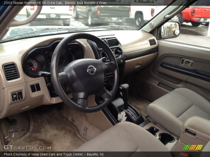 Electric Blue Metallic / Gray 2003 Nissan Frontier XE V6 Crew Cab