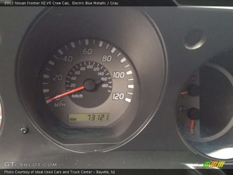 Electric Blue Metallic / Gray 2003 Nissan Frontier XE V6 Crew Cab