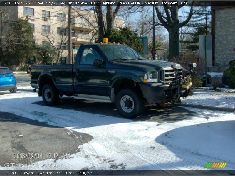 Dark Highland Green Metallic / Medium Parchment Beige 2003 Ford F250 Super Duty XL Regular Cab 4x4