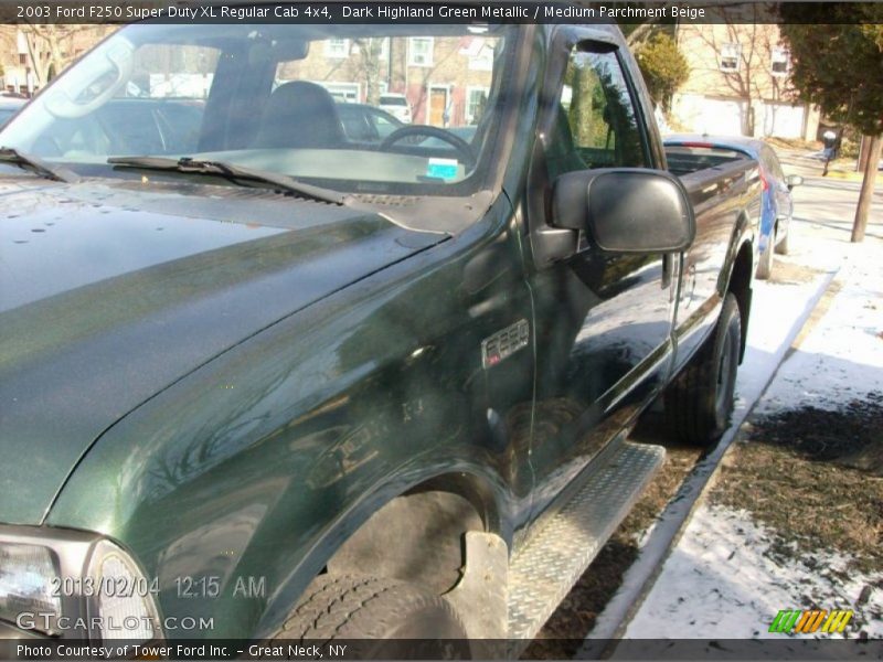 Dark Highland Green Metallic / Medium Parchment Beige 2003 Ford F250 Super Duty XL Regular Cab 4x4