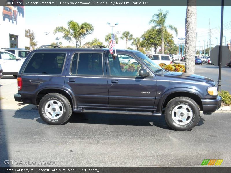 Deep Wedgewood Blue Metallic / Medium Prairie Tan 2001 Ford Explorer Limited V8