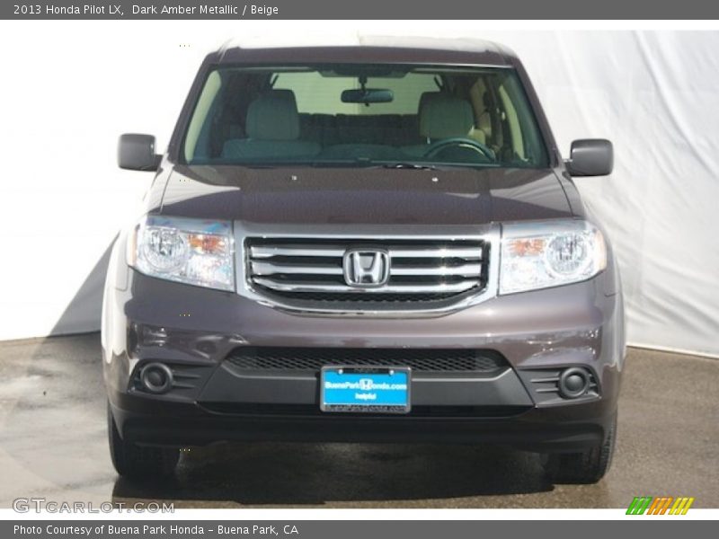 Dark Amber Metallic / Beige 2013 Honda Pilot LX