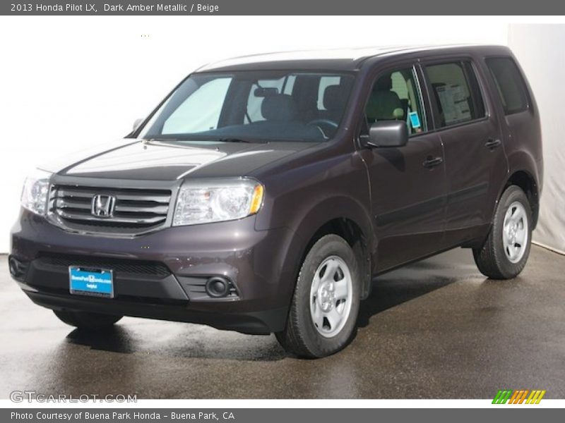 Dark Amber Metallic / Beige 2013 Honda Pilot LX