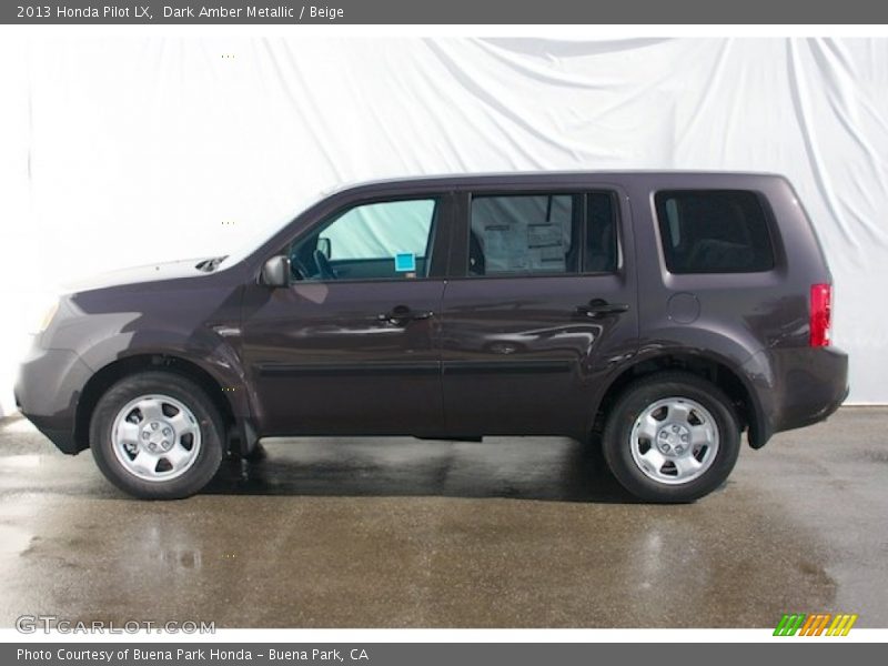 Dark Amber Metallic / Beige 2013 Honda Pilot LX