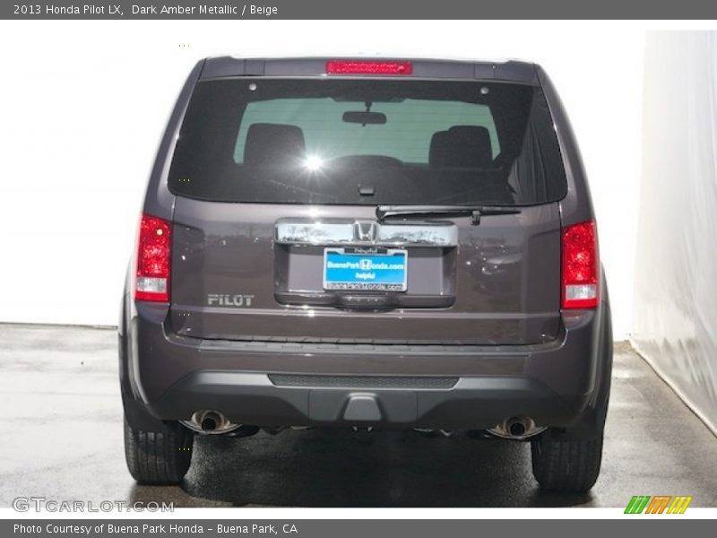 Dark Amber Metallic / Beige 2013 Honda Pilot LX
