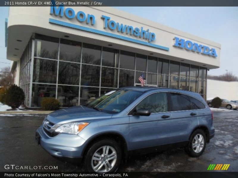 Glacier Blue Metallic / Gray 2011 Honda CR-V EX 4WD