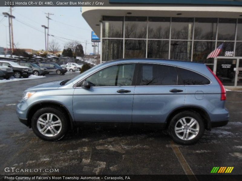 Glacier Blue Metallic / Gray 2011 Honda CR-V EX 4WD