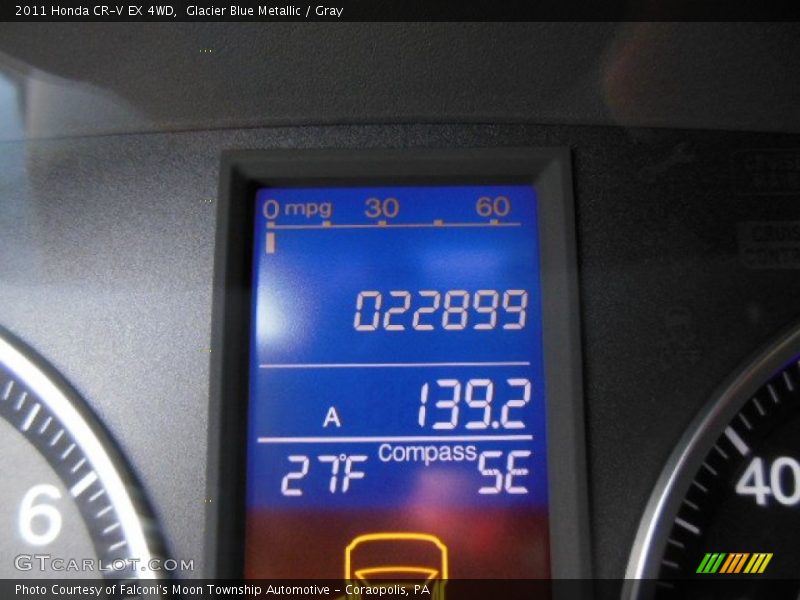 Glacier Blue Metallic / Gray 2011 Honda CR-V EX 4WD