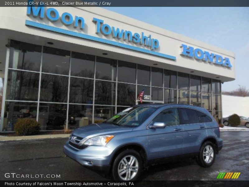 Glacier Blue Metallic / Gray 2011 Honda CR-V EX-L 4WD