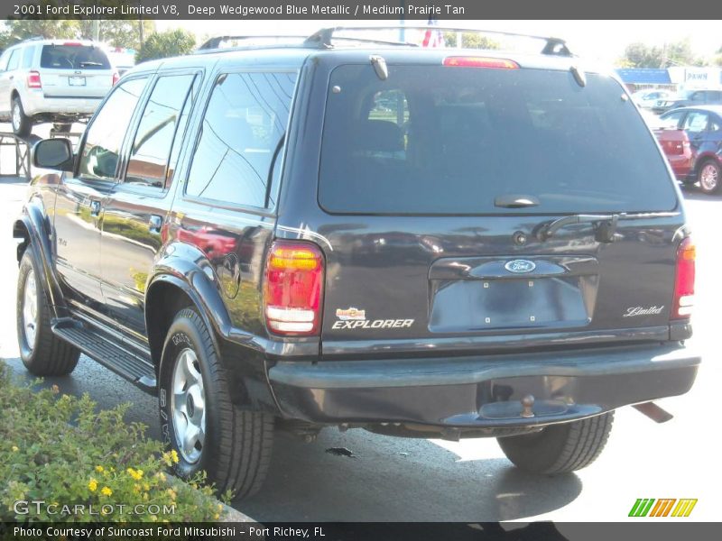 Deep Wedgewood Blue Metallic / Medium Prairie Tan 2001 Ford Explorer Limited V8