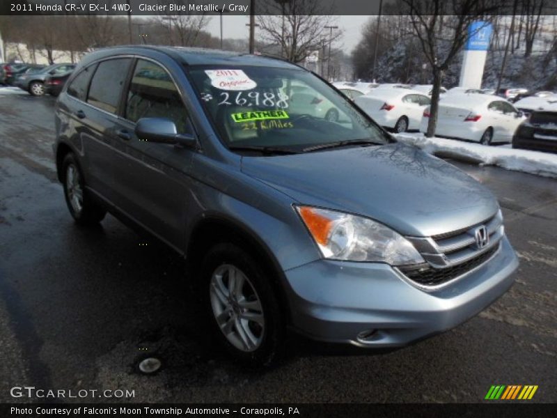 Glacier Blue Metallic / Gray 2011 Honda CR-V EX-L 4WD