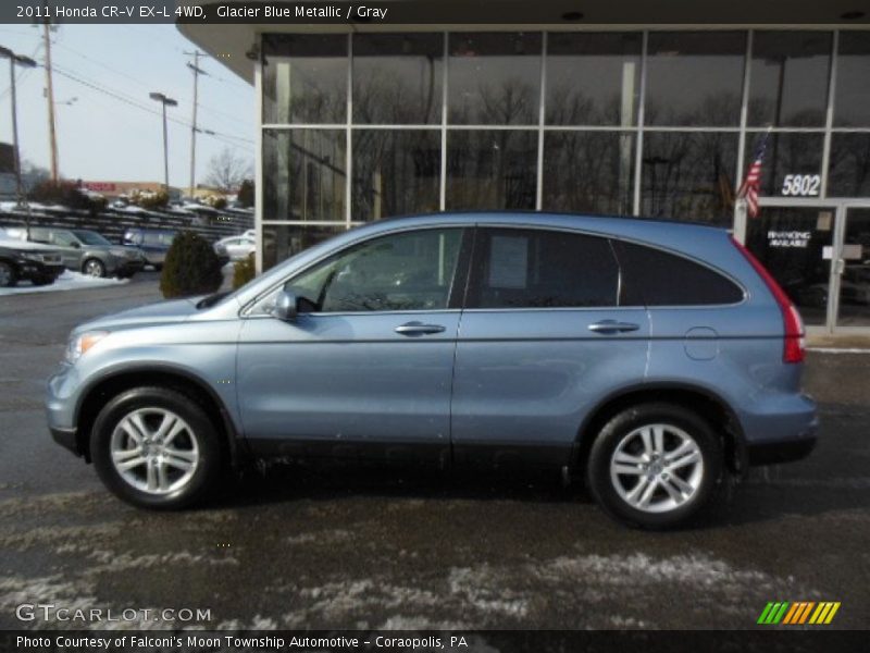 Glacier Blue Metallic / Gray 2011 Honda CR-V EX-L 4WD