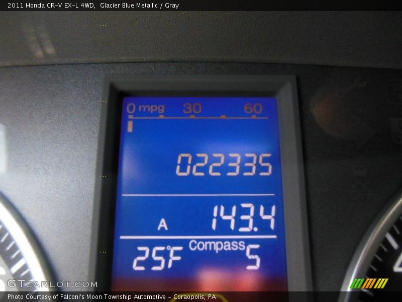 Glacier Blue Metallic / Gray 2011 Honda CR-V EX-L 4WD