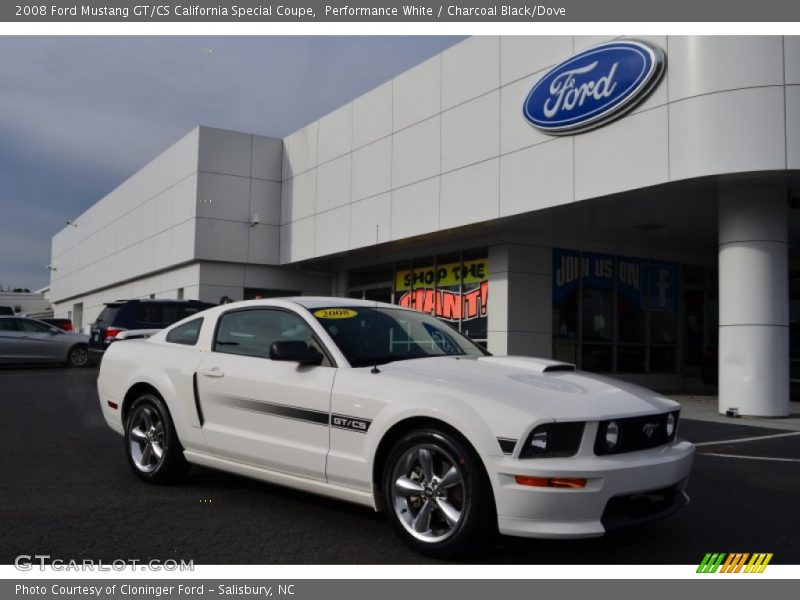 Performance White / Charcoal Black/Dove 2008 Ford Mustang GT/CS California Special Coupe