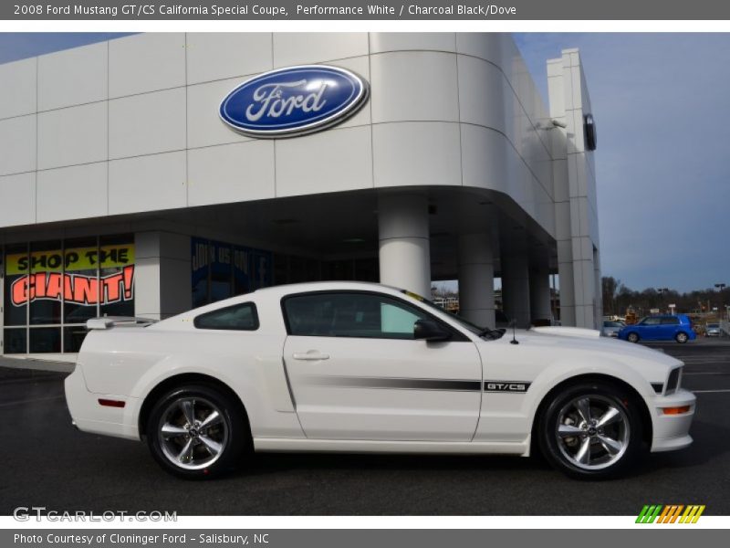 Performance White / Charcoal Black/Dove 2008 Ford Mustang GT/CS California Special Coupe