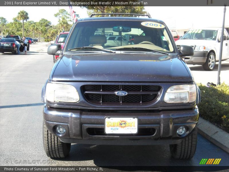 Deep Wedgewood Blue Metallic / Medium Prairie Tan 2001 Ford Explorer Limited V8