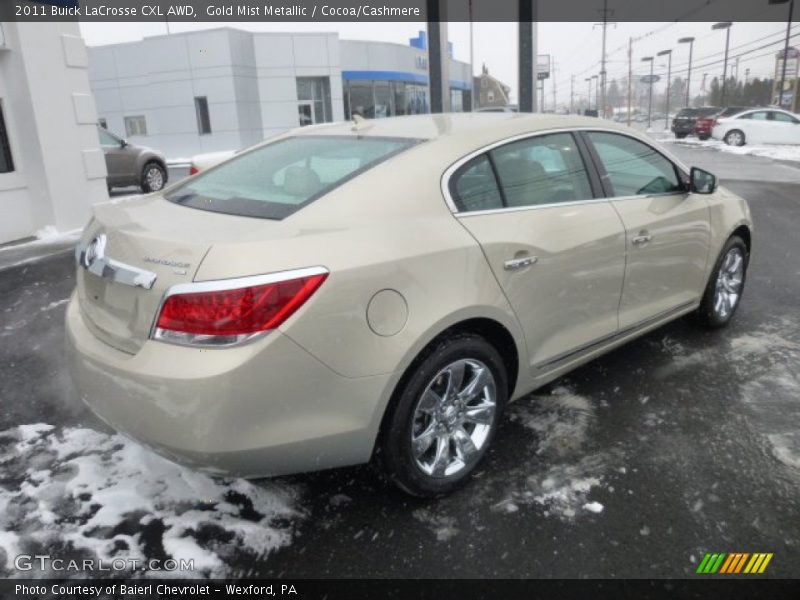 Gold Mist Metallic / Cocoa/Cashmere 2011 Buick LaCrosse CXL AWD