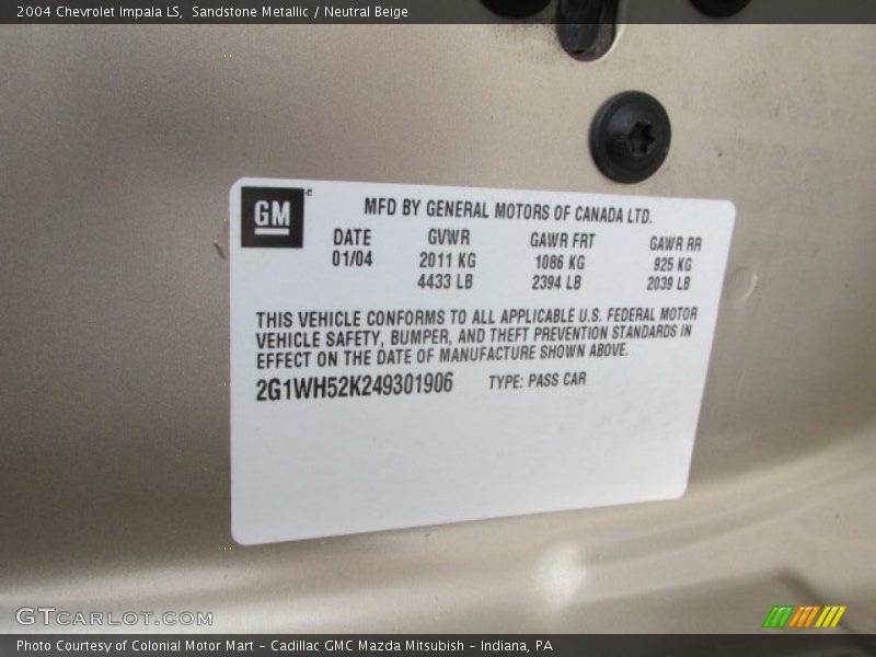 Sandstone Metallic / Neutral Beige 2004 Chevrolet Impala LS