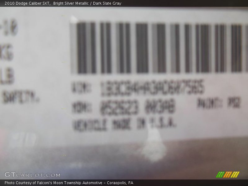 Bright Silver Metallic / Dark Slate Gray 2010 Dodge Caliber SXT