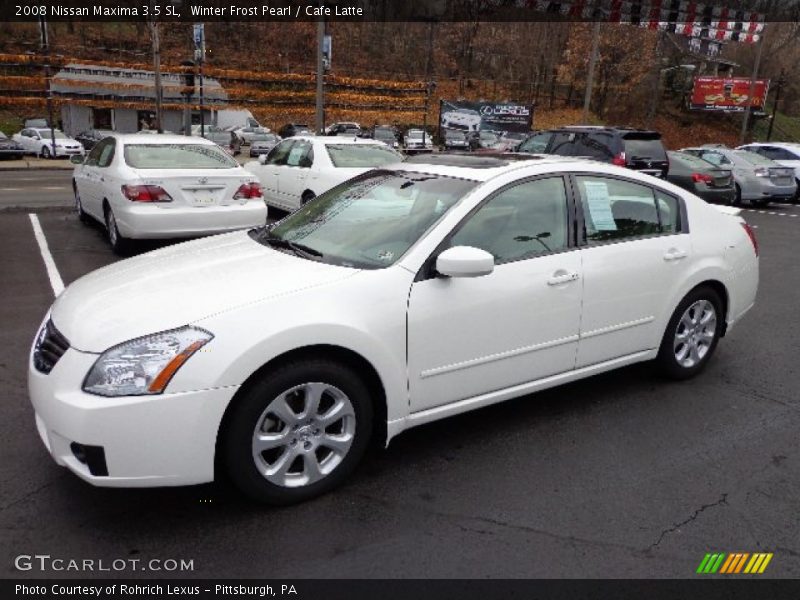 Winter Frost Pearl / Cafe Latte 2008 Nissan Maxima 3.5 SL