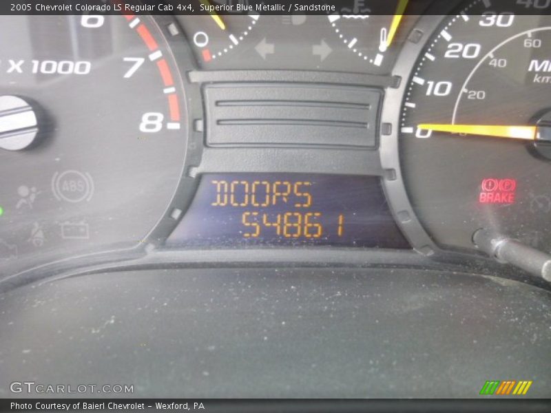 Superior Blue Metallic / Sandstone 2005 Chevrolet Colorado LS Regular Cab 4x4