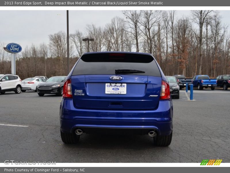 Deep Impact Blue Metallic / Charcoal Black/Liquid Silver Smoke Metallic 2013 Ford Edge Sport